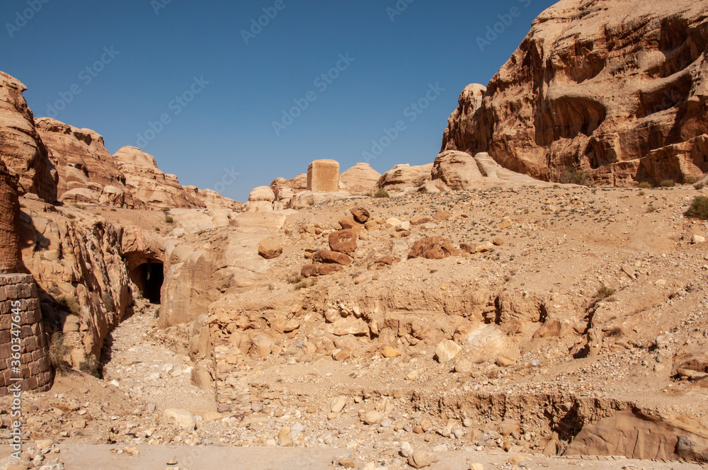 Scenic desert landscape in Wadi Rum, Jordan Scenic desert landscape in Wadi Rum, Jordan