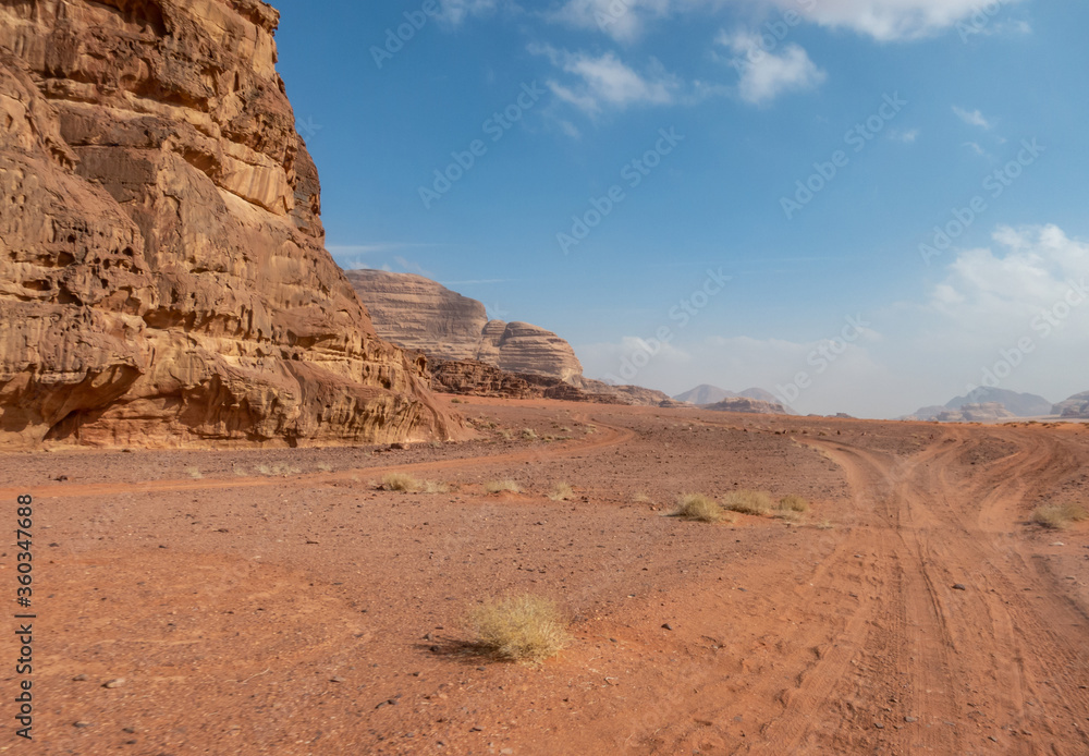 Scenic desert landscape in Wadi Rum, Jordan Scenic desert landscape in Wadi Rum, Jordan