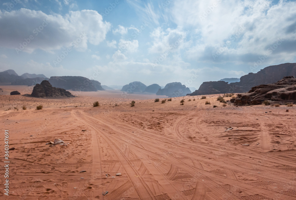 Desert landscape in Wadi Rum, Jordan
