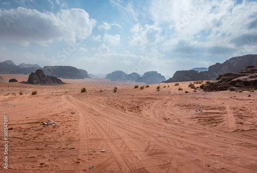 Desert landscape in Wadi Rum  Jordan