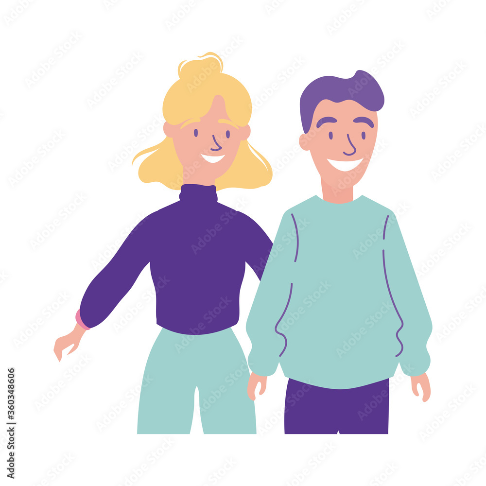 happy friendship day celebration with couple pastel flat style happy friendship day celebration with couple pastel flat style