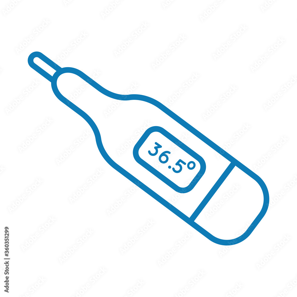 thermometer temperature measure with covid19 line style