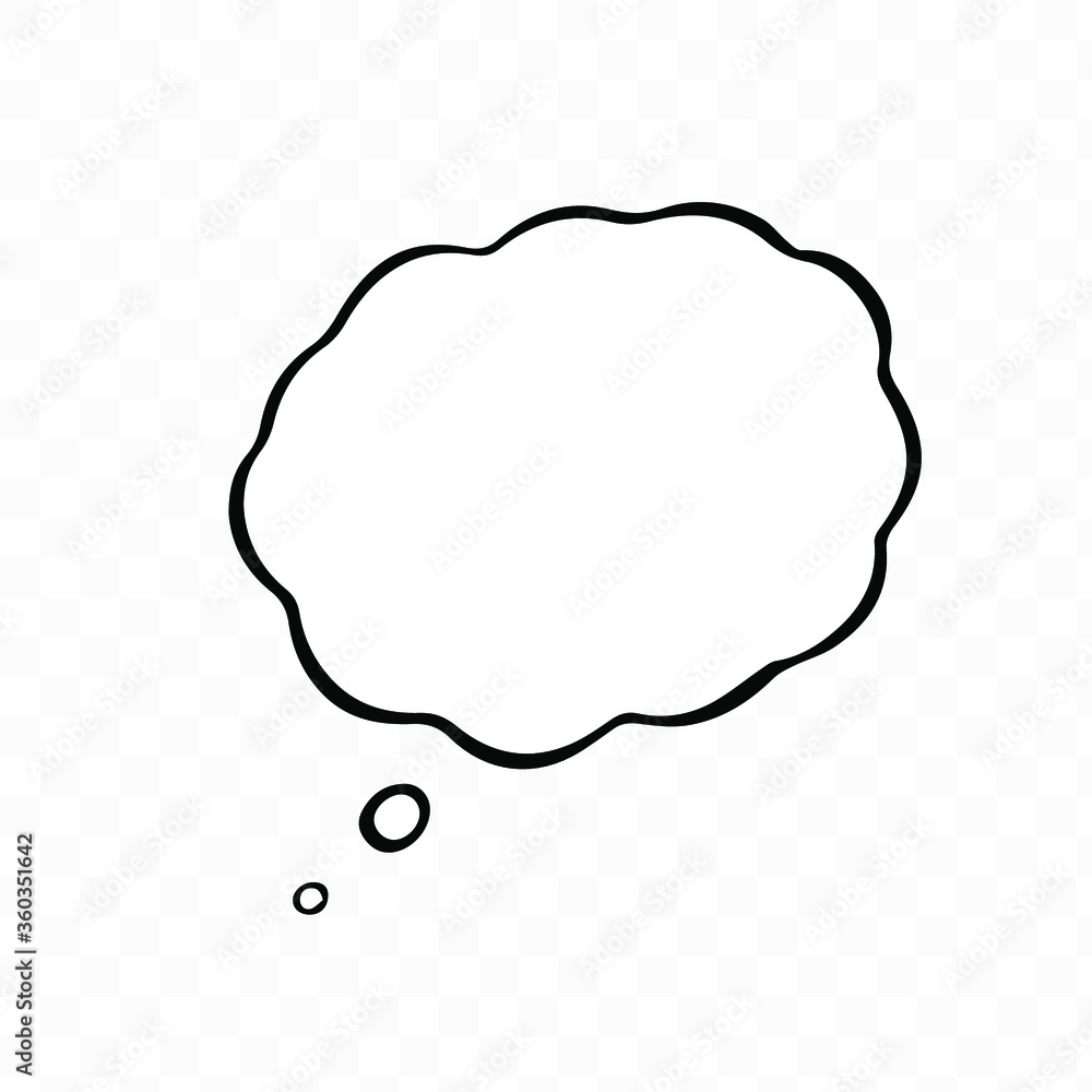 Think bubble isolated. Trendy think bubble in flat style. Modern template for social network and label. Creative thought balloon. Cloud line art, vector illustration Think bubble isolated. Trendy think bubble in flat style. Modern template for social network and label. Creative thought balloon. Cloud line art, vector illustration