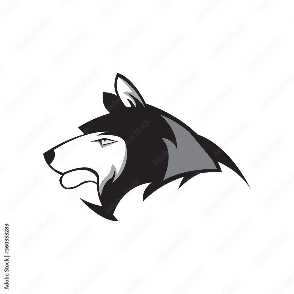 wolf head unique logo design vector illustration wolf head unique logo design vector illustration