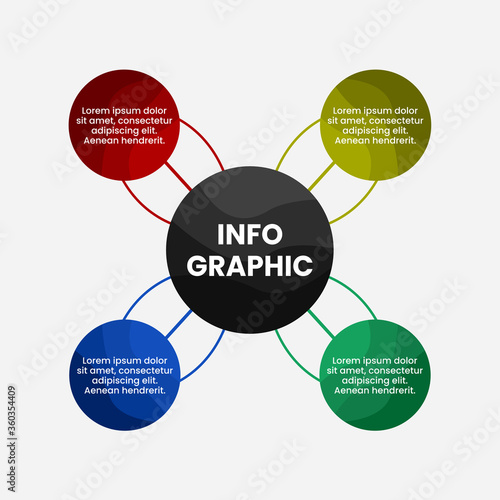 Vector Circle Infographic template with2 option. Vector and EPS 10