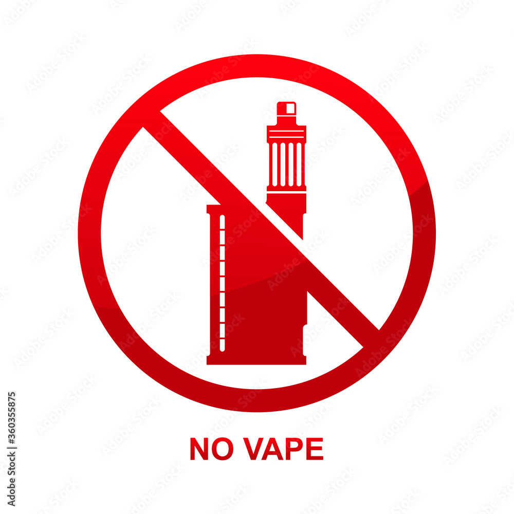 No vape sign isolated on white background vector illustration. No vape sign isolated on white background vector illustration.