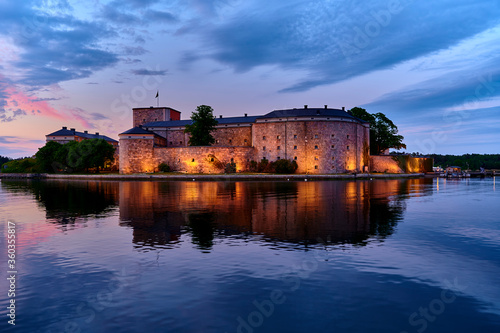 Vaxholms fortress one beautiful summer evening