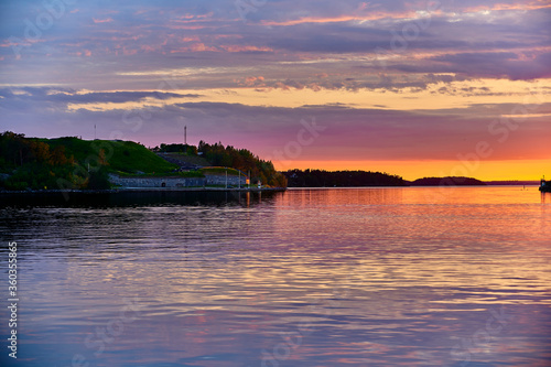 Ox Depth in Stockholm with its old fortifications at sundown photo