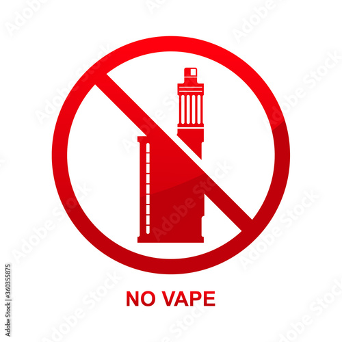 No vape sign isolated on white background vector illustration.