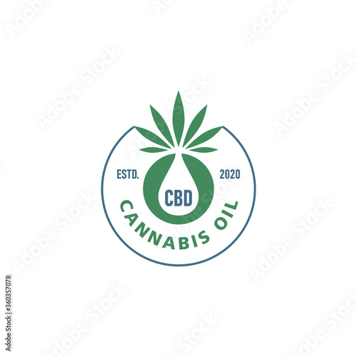 Cannabis CBD Oil Circle Logo Premium Template