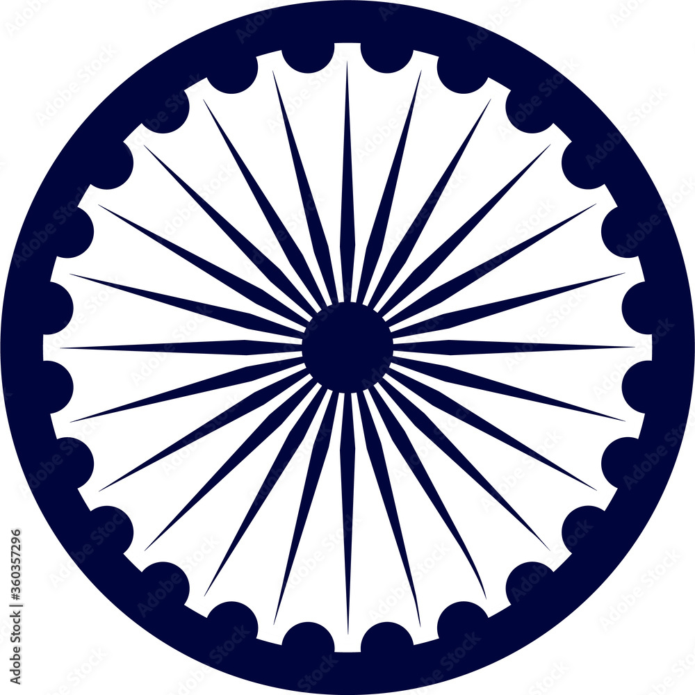 Ashoka Chakra vector.Ashoka Chakra which is also called Dharma chakra
