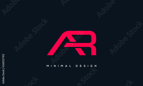 alphabet letters monogram icon logo AR or RA