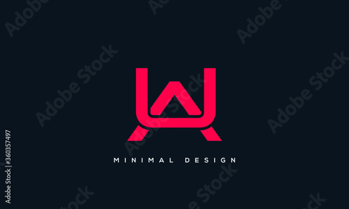 alphabet letters monogram icon logo AU or UA