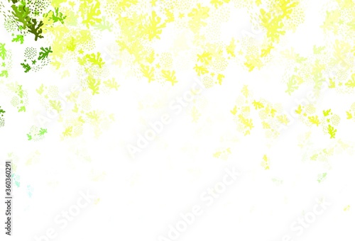 Light Green  Yellow vector template with chaotic shapes.