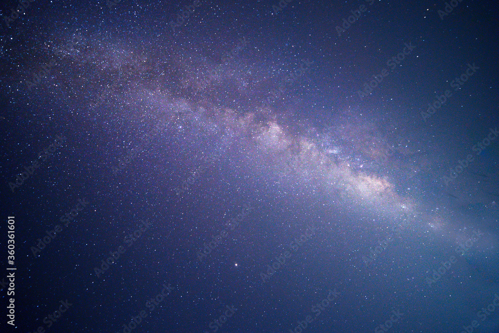 view universe space shot of milky way galaxy with stars on a night sky background.The Milky Way is the galaxy that contains our Solar System.