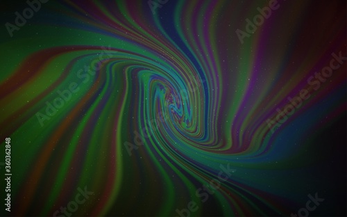 Dark Blue, Green vector texture with milky way stars. Glitter abstract illustration with colorful cosmic stars. Pattern for astronomy websites.