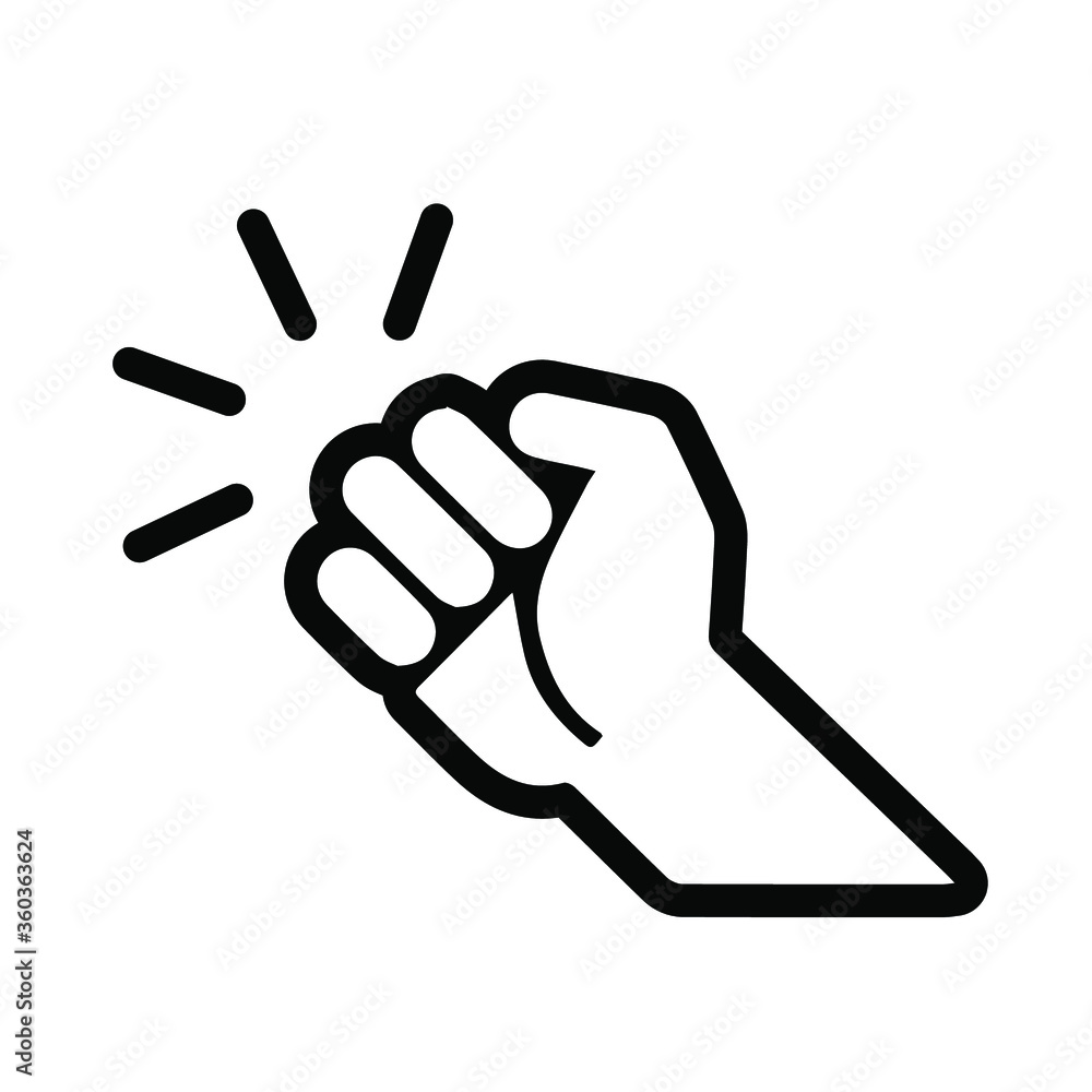 Hand knocking on door icon. Vector illustration. EPS 10.