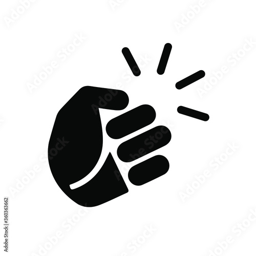 Hand knocking on door icon. Vector illustration. EPS 10.