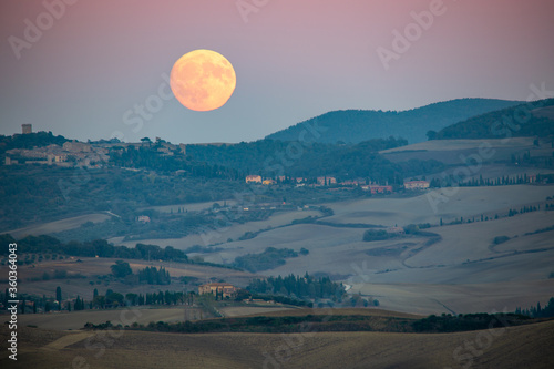 Moonlit night in Tuscany.