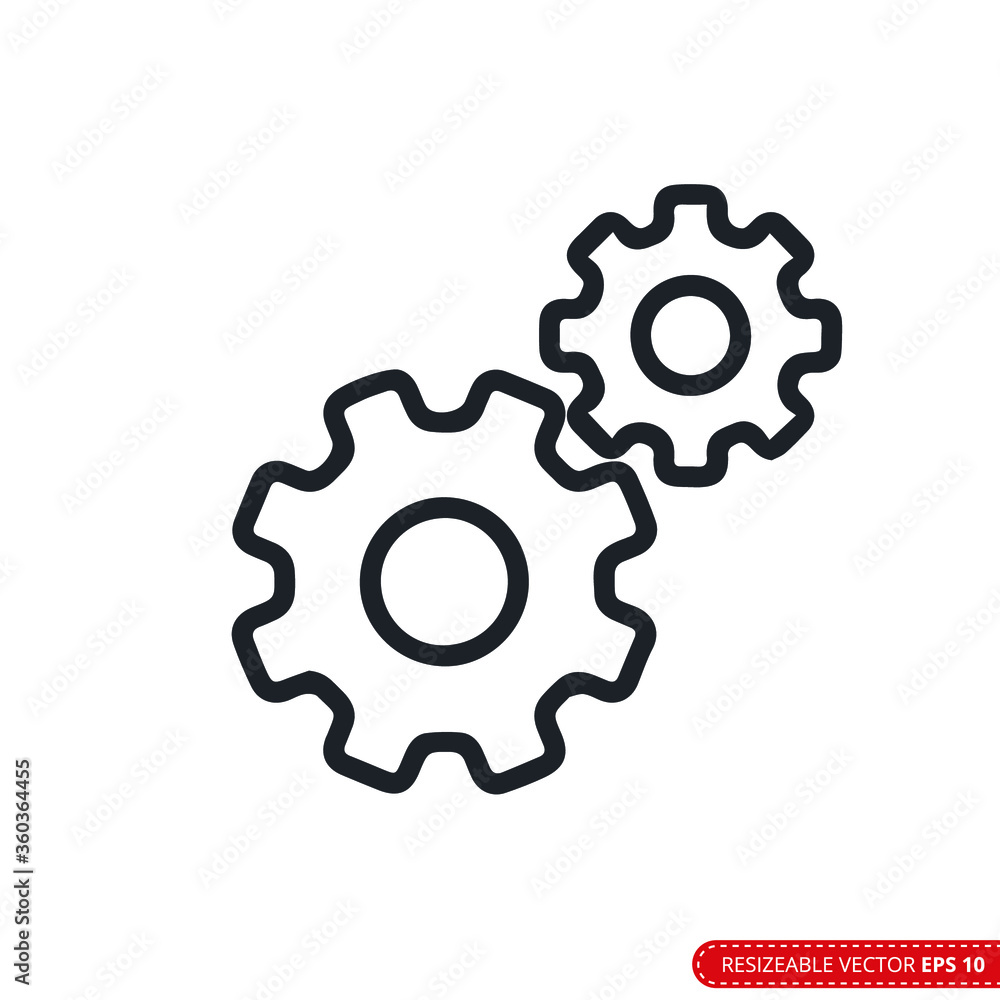 Gear Icon Vector Template, Flat Design Engineering Cogwheel. EPS 10. Gear Icon Vector Template, Flat Design Engineering Cogwheel. EPS 10.