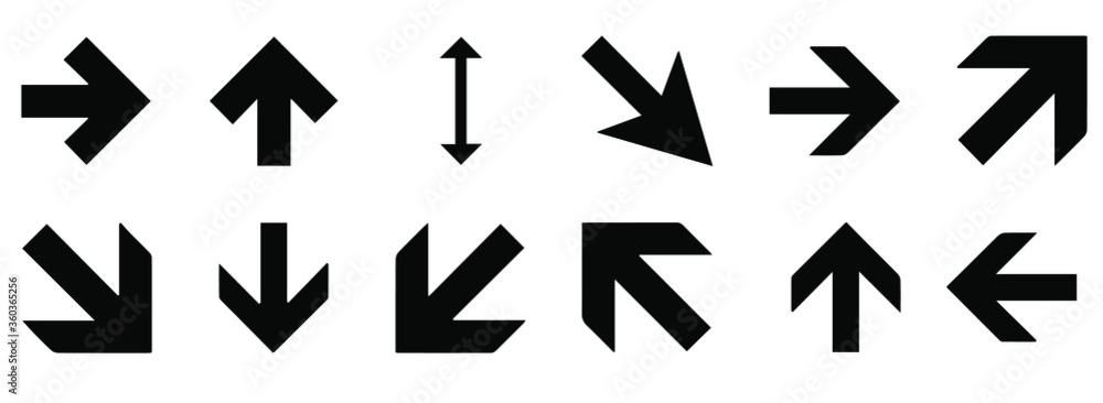 Set of black vector arrows. Arrow icons. EPS 10. Set of black vector arrows. Arrow icons. EPS 10.