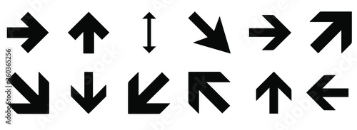 Set of black vector arrows. Arrow icons. EPS 10.