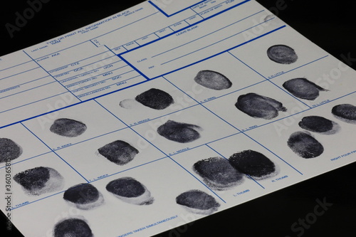 Fingerprint card for corporate background checks photo