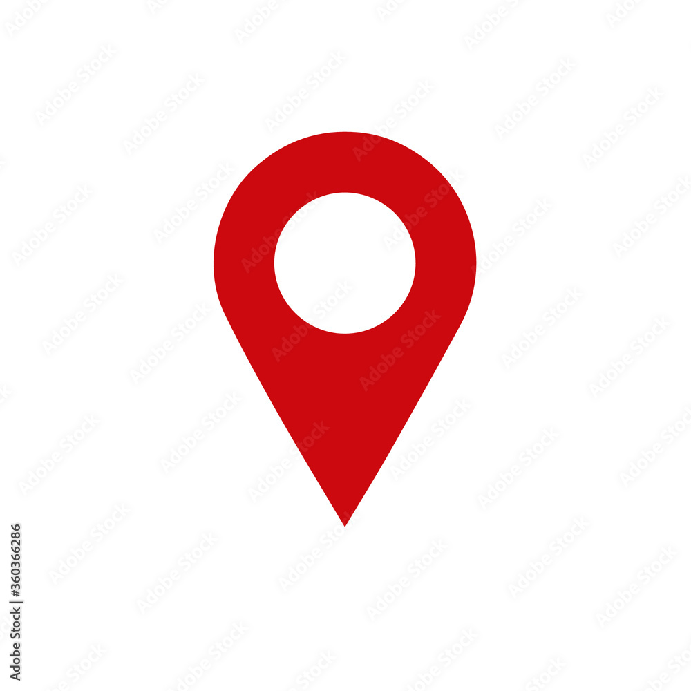 Fototapeta premium Pin Location Mark Sign Icon Vector Illustration. Red pin with solid style. EPS 10