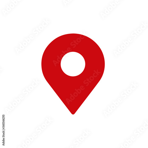 Pin Location Mark Sign Icon Vector Illustration. Red pin with solid style. EPS 10