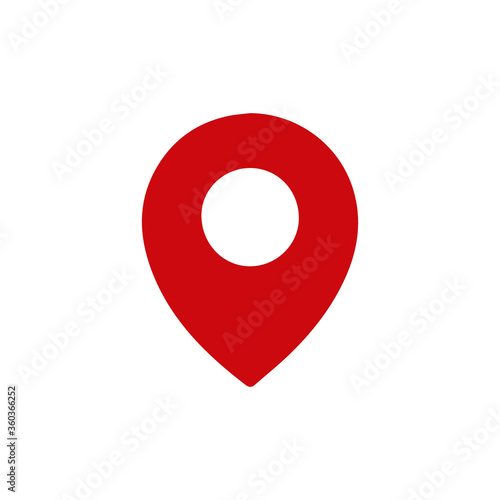 Pin Location Mark Sign Icon Vector Illustration. Red pin with solid style. EPS 10