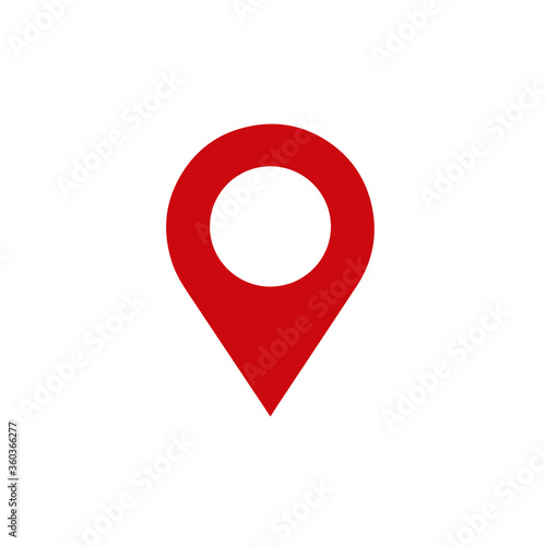 Pin Location Mark Sign Icon Vector Illustration. Red pin with solid style. EPS 10