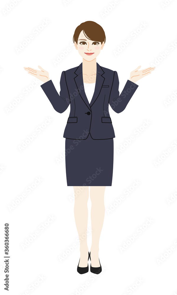 Full body illustration of a business woman. Full body illustration of a business woman.