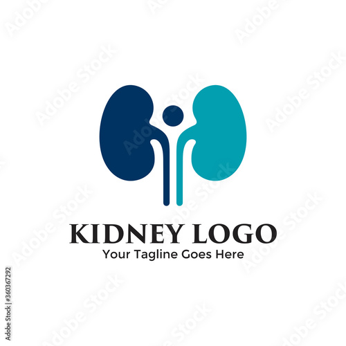 Kidney logo vector. Urology logo design template.
