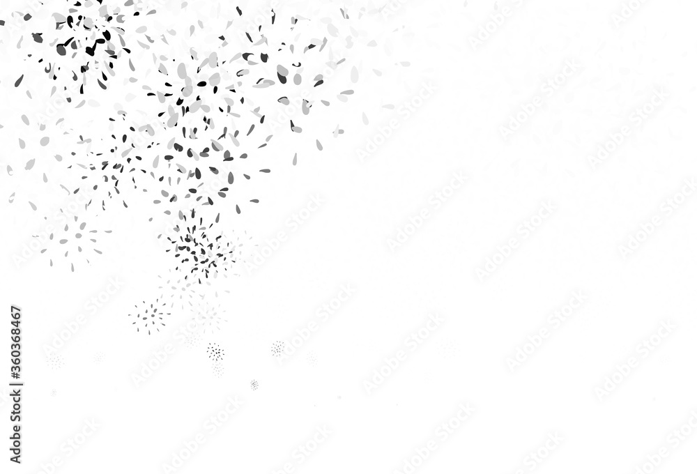 Light Gray vector doodle pattern with leaves.