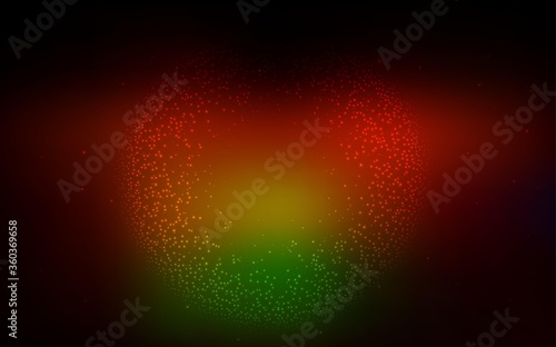 Dark Green, Red vector texture with milky way stars. Modern abstract illustration with Big Dipper stars. Smart design for your business advert.