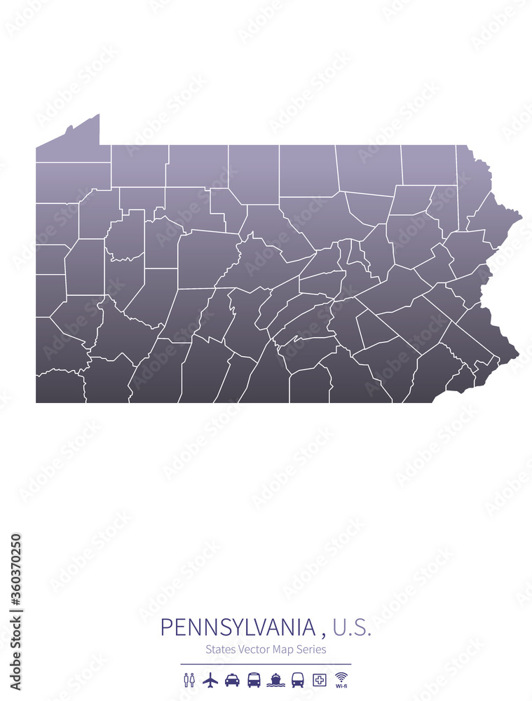 Pennsylvania Map Us States Vector Map Series Stock Vector Adobe Stock 1000 F 360370250 Im9zTC7XjHp1pgm5NQ3DiqEx0bzuGfvP 