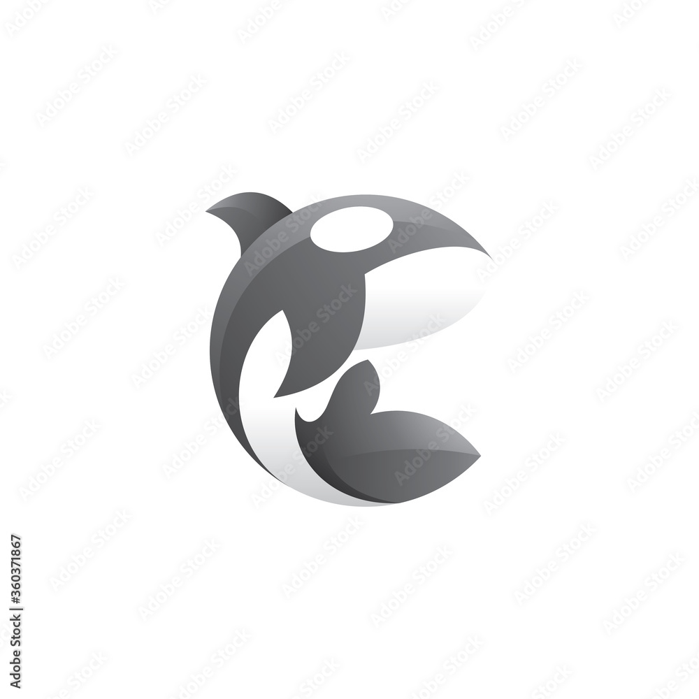 Modern Abstract Killer Whale Orca Logo Illustration Modern Abstract Killer Whale Orca Logo Illustration