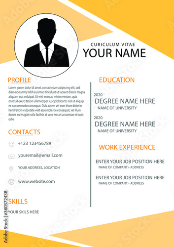 creative simple full customized creative and modern curriculum vitae design vector template