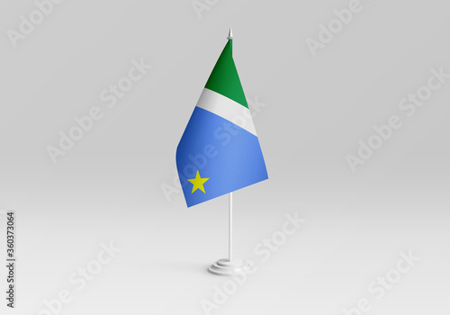 3d illustration. Mato Grosso do Sul state flag with a gray background. One of the states of Brazil.