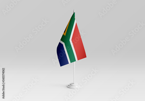 3d illustration. South Africa flag with a gray and clean background.