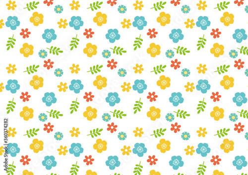 北欧風の花柄パターン