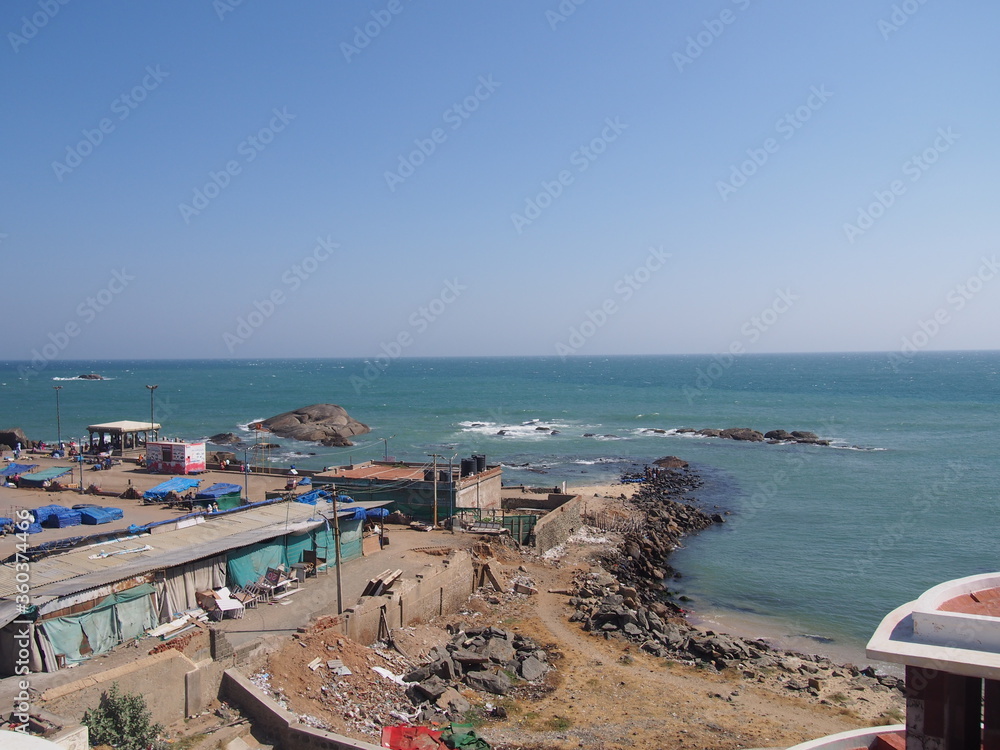 The view from the southernmost tip of India, Kanyakumari, Tamil Nadu, South India, India