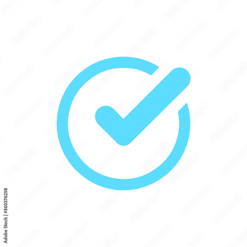 Check mark vector icon. Checkmark right symbol tick sign. Ok button correct circle icon. Check mark vector icon. Checkmark right symbol tick sign. Ok button correct circle icon.