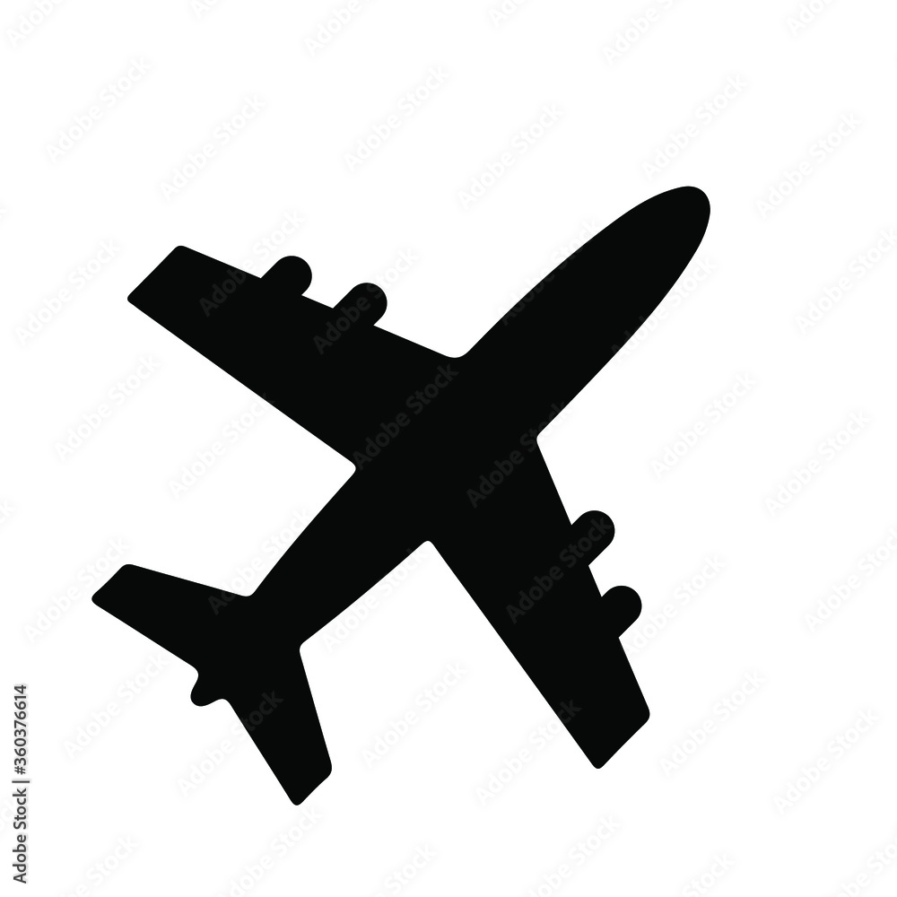 Obraz premium Airplane icon symbol vector. on white background. EPS 10
