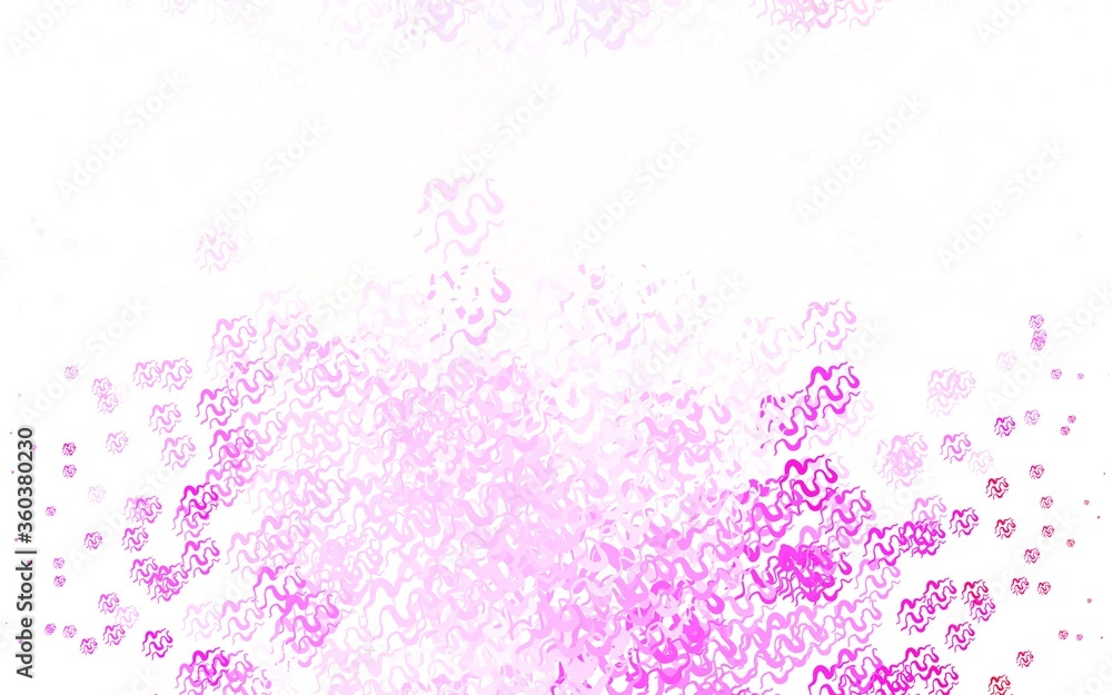 Light Pink vector texture with bent lines.
