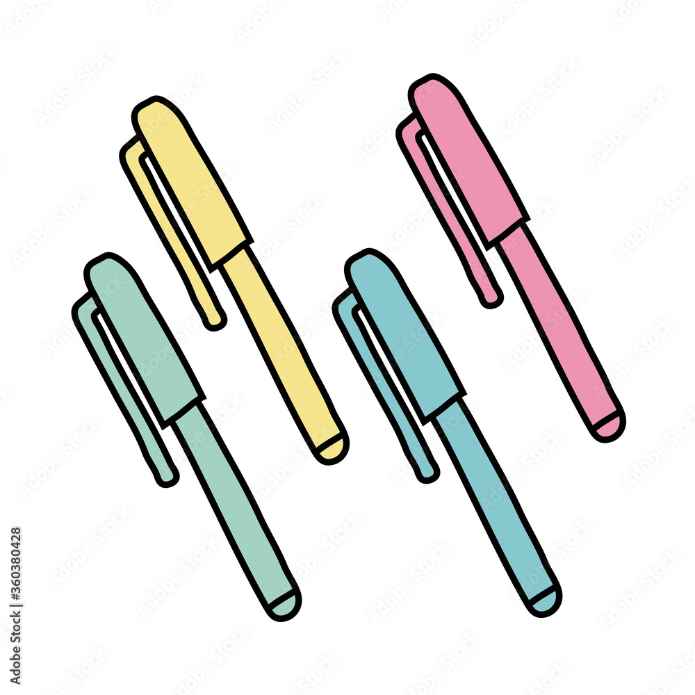 Obraz premium set of pens free form style icons
