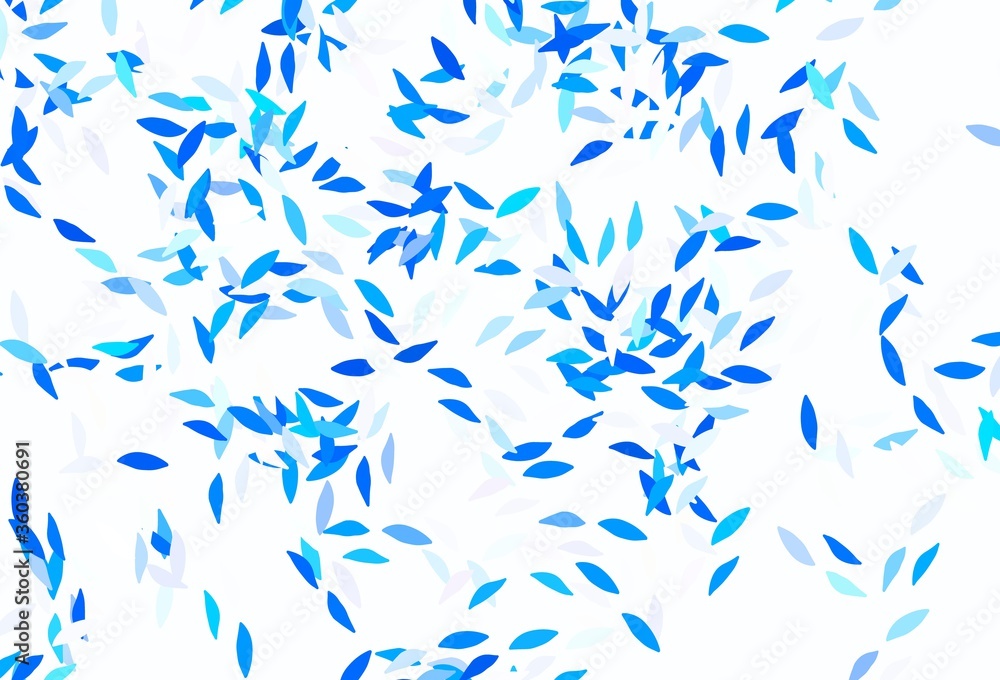 Light BLUE vector abstract backdrop with leaves. Light BLUE vector abstract backdrop with leaves.