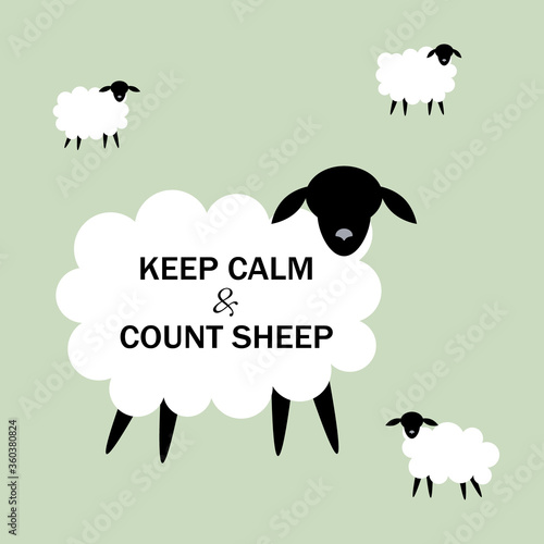 keep calm and count sheep wallpaper vector