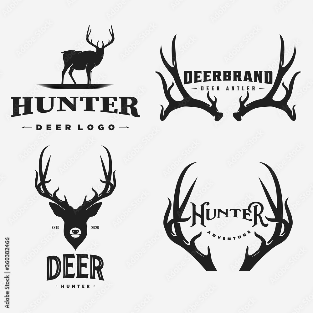 vintage deer brand logo icon and template Stock Vector Adobe Stock