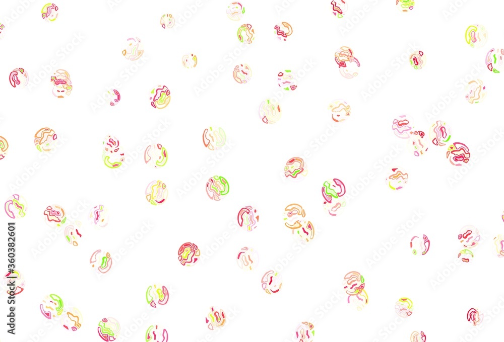 Light Pink, Yellow vector template with circles.